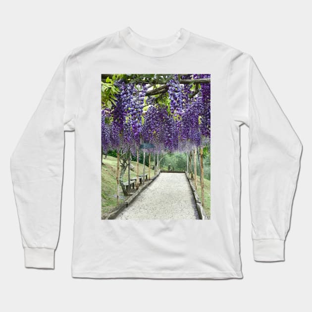 Purple Wisteria Long Sleeve T-Shirt by ephotocard